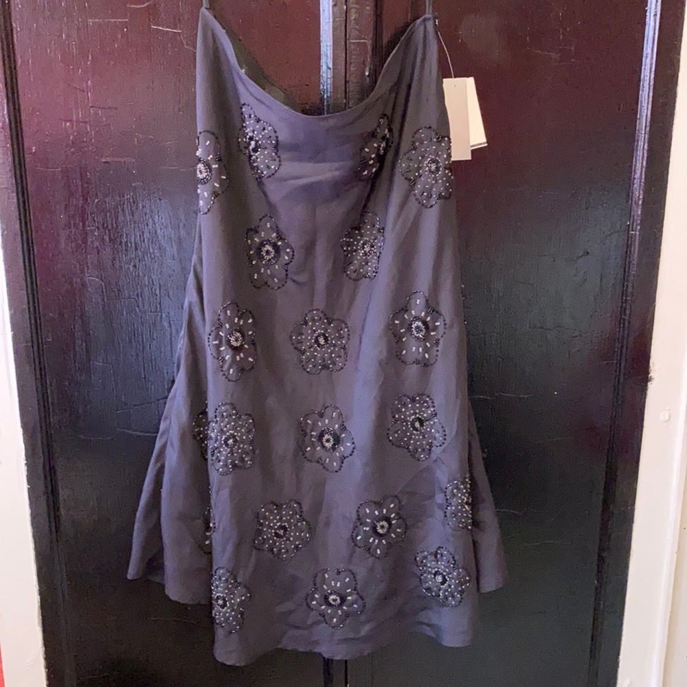 Silky beaded black skirt